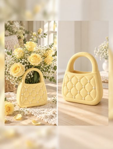 Handtaschen-Vase | Dekorativer Blumenhalter