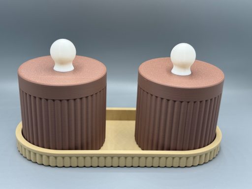 stilvolle 2er-Dosen-Set mit passendem Tablett