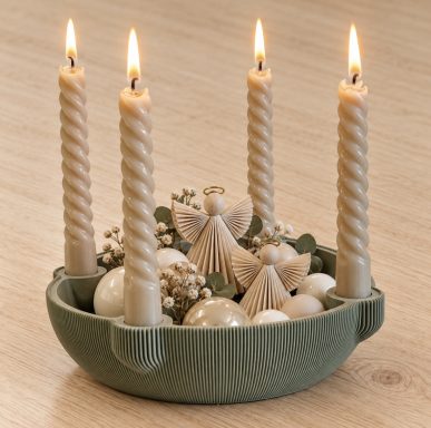 Adventsschale mit 4 Kerzenhaltern