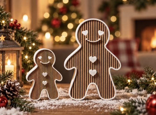 Lebkuchenfiguren im modernen Rillen-Design